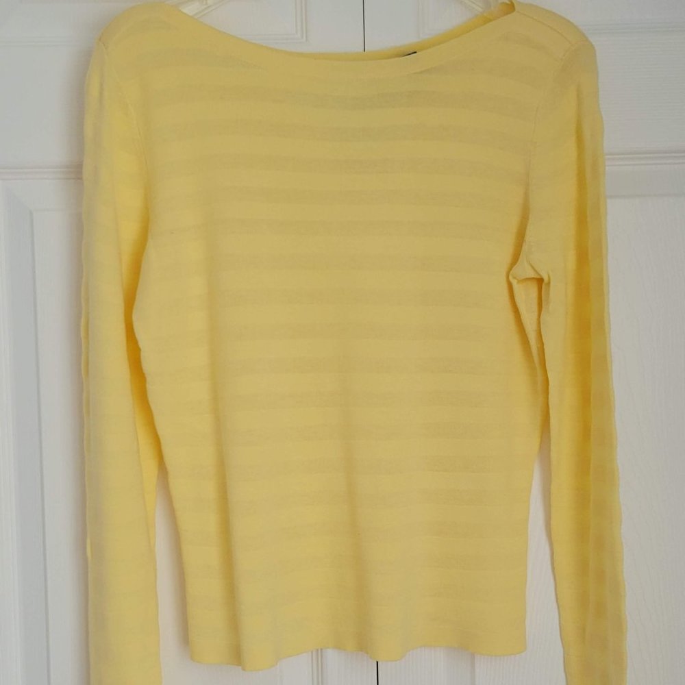 Lightweight, Long Sleeved,100% Cotton Sweater, Yellow, Sz L